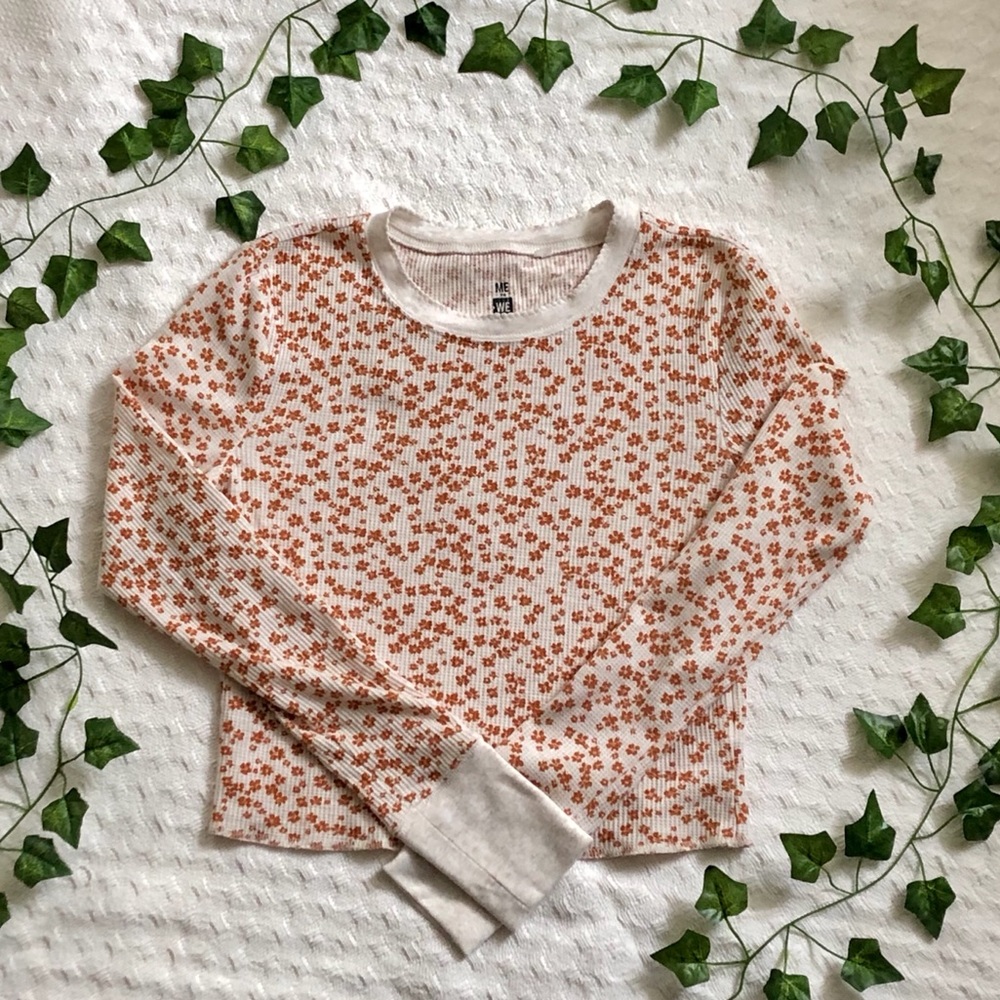 me to we waffle knit floral long sleeve!!